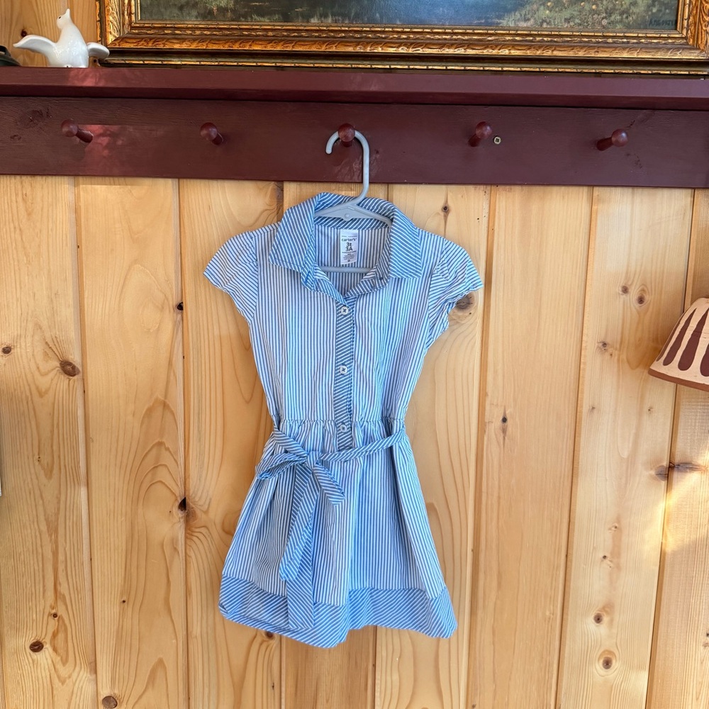 Carter's Blue Striped Casual Dress